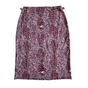Y2k Faux Snakeskin Skirt Pink Sequin McBling Office Siren Pilot - Size Small